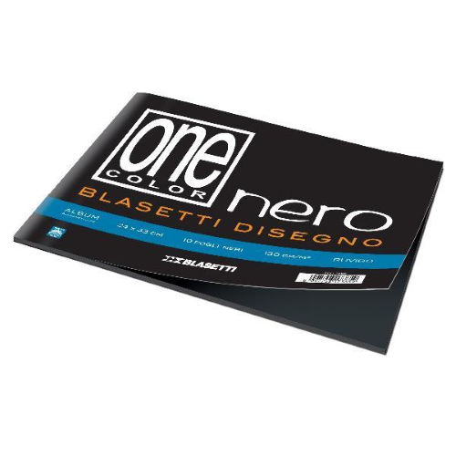 BLASETTI ONE COLOR ALBUM DA DISEGNO 10 FOGLI RUVIDI 130 GR 330X240 mm NERO CONF 10 Pz.